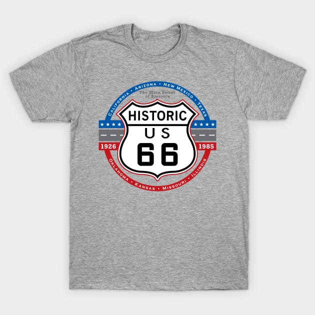 Historic Route 66 T-Shirt by DesignWise